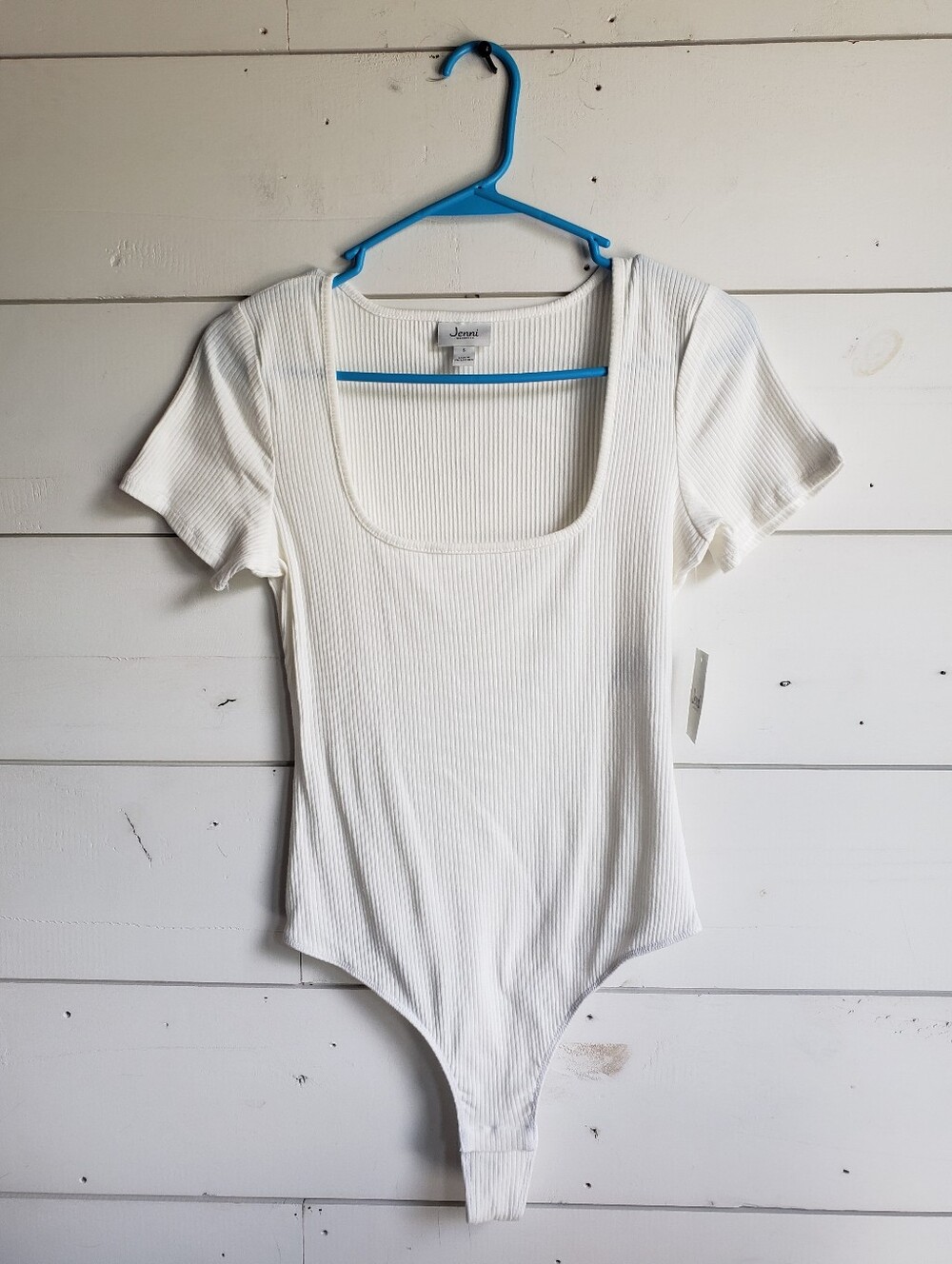 Jenni Square Neck Ribbed Bodysuit Size Small